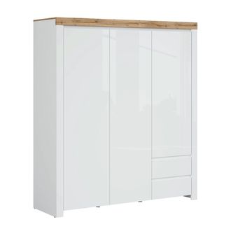 Petits Meubles Armario 3 puertas 2 cajones tableros de aglomerado laminados blanco