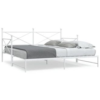 Berkfield Home Daybed with Trundle without Mattress White 100x190 cm Steel