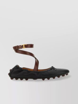 Tod's leather ankle-strap ballerina flats
