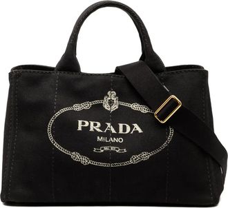 Prada 2013-2025 Canvas Canapa Logo satchel - women - Canvas - One Size - Black