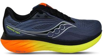 Saucony Mens Ride 18 - Running Shoes Black/Yellow/Orange Size 10.0