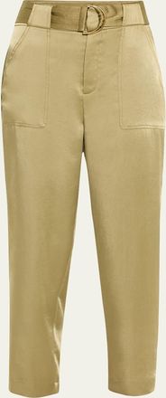 Ramy Brook Hayden Belted Cropped Satin Pants