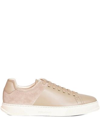 Ferragamo lace-up panelled trainers - Toni neutri