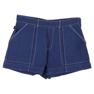 Chlo&eacute; Chlo&eacute; shorts met contrasterende stiksels in blauw katoen