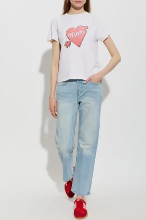Re/Done Slim Straight Crop Jeans, Womens, Blue