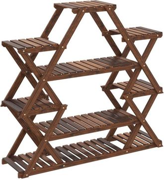 vidaXL Soporte para flores de madera maciza abeto 110x25x105 cm vidaXL