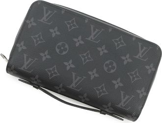 Louis Vuitton Monogram Eclipse Black Noir Monogram Eclipse Long Wallet (Bi-Fold) (Pre-Owned)