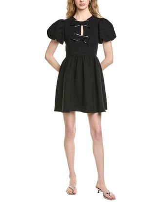 CeCe by Cynthia Steffe Puff Sleeve Bow A-Line Dress