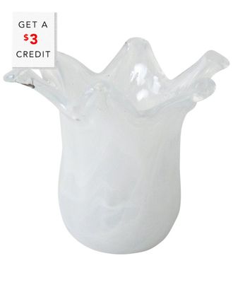 Vietri Vietri Onda Glass White Petite Vase With $4 Credit