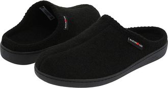 Haflinger AT Classic Hardsole Slippers Black : EU 41 (US Mens 8 - Womens 10) Medium, Wool
