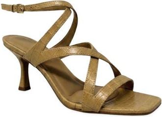 Shushop Gilda Ankle Strap Sandal in Camel Croco at Nordstrom, Size 6.5