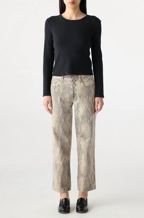 Amo Bille Wide Straight Leg Pant In Python Cloud Grey