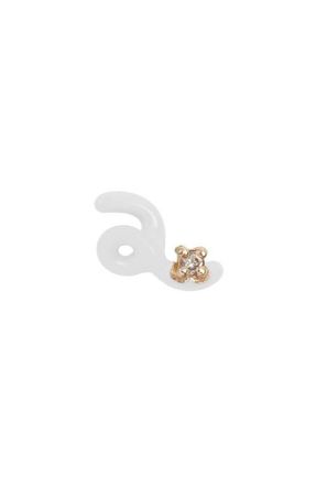 Bea Bongiasca Single Mini Diamond Loop Stud Earring in White at Nordstrom