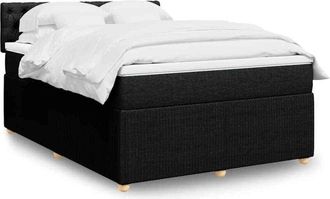 vidaXL Vidaxl - Cama Box Spring Con Colch&oacute;n Tela Negro 140x190 Cm