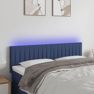 vidaXL Cabecero Con Led De Tela Azul 144x5x78/88 Cm Vidaxl