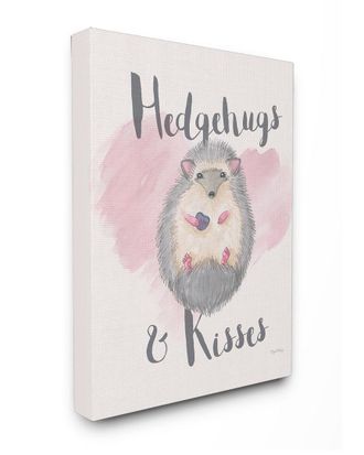Stupell Industries Hedgehugs And Kisses Pink By Elyse Deneige Canvas Art