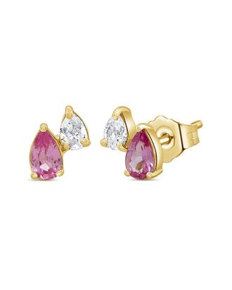 Sabrina Designs 14K 0.76 Ct. Tw. Diamond & Pink Sapphire Studs