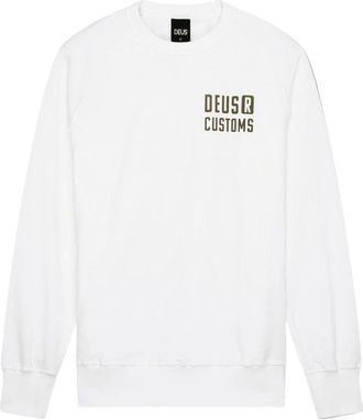 Deus Hoodies & sweatvesten, Heren, Wit, L, Katoen, Flecks Crewneck