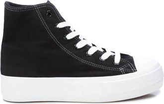 Xti Womens Canvas High-Top Sneakers In Black