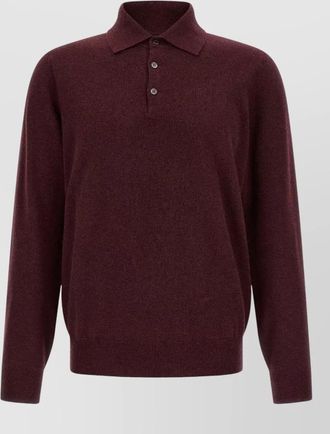 Brunello Cucinelli cashmere long-sleeve polo sweater