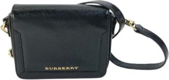 Burberry Pre-owned Cross Body Bags, female, Black, Size: ONE SIZE Pre-owned Leather Crossbody Bag