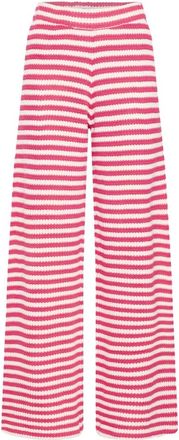 Ichi Wide Broeken - Dames - Wijde Broeken - Roze - 2XL - Broeken