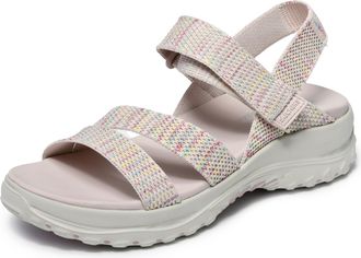 Skechers Womens Reggae Bound-Sweet Crush Sports Sandals, Natural Multi, 7 UK
