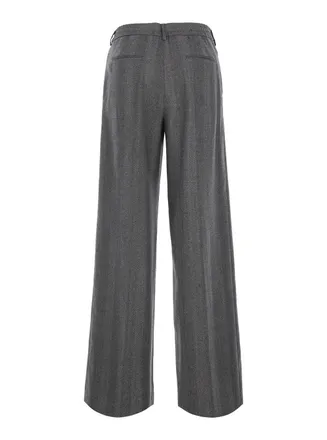 Pantaloni Torino Straight-Leg Wool Trousers - Gray