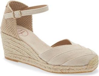 Toni Pons Clara Ankle Strap Espadrille Wedge in Sand at Nordstrom, Size 5.5-6Us