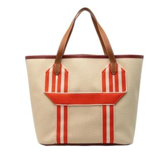 Herm&egrave;s Pre-owned Pursangle Tote - Dames - Vintage Shopper - Beige - ONE Size - Leer - Vintage