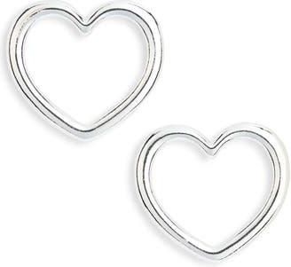 Nordstrom Rack Open Heart Stud Earrings in Silver at Nordstrom Rack