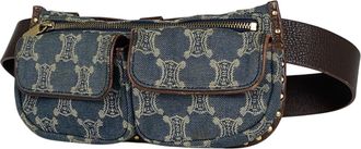 Celine Blue Brown Denim Leather Fanny Pack (Pre-Owned)