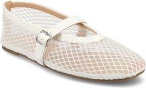 Journee Collection Casha Mesh Mary Jane Flat in White Mesh at Nordstrom Rack, Size 11
