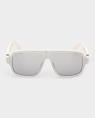 Christian Louboutin Diamond Roller 57mm Square Sunglasses