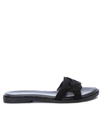Xti Womens Braided Flat Sandals In Black