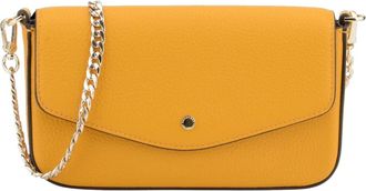 Pourchet Tassen, Dames, Geel, ONE Size, Leer, Sac Pochette Safran