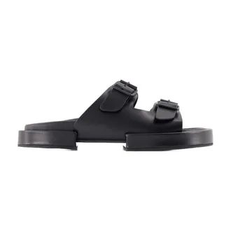 Ann Demeulemeester Womens Block Henri Sandals Black Leather