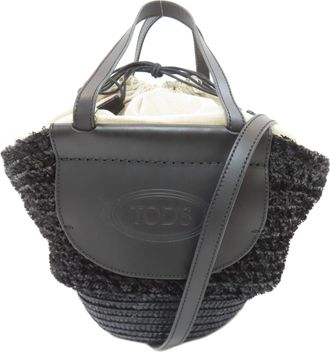 Tod's Tods Straw Leather Handbag (Pre-Owned)