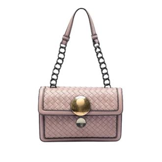 Bottega Veneta Pre-owned Woven Nappa Schoudertas - Dames - Pre-owned - Roze - Maat: ONE Size Leer
