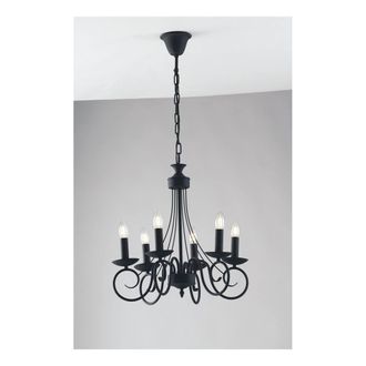 Netlighting BEATRICE 6 Light Chandeliers Anthracite 50x52cm in Black | Size: 50x52 cm