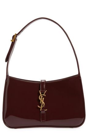 Saint Laurent Le 5 &agrave; 7 Patent Leather Hobo in Dark Red Wine at Nordstrom