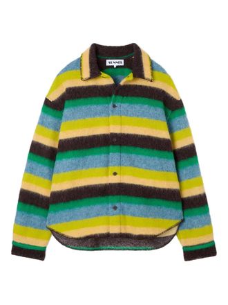 Sunnei striped over shirt - Brown