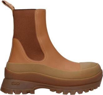 Stella McCartney Bruin Leren Enkellaarzen - Dames - Chelseaboots - Bruin - 38 EU - Leer - Schoenen