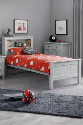 Julian Bowen Maine Bookcase Bed in Grey | Size: Single
