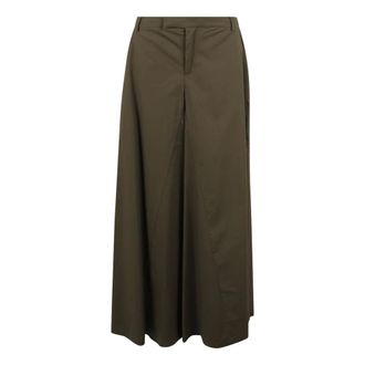 Federica Tosi Wide Trousers, female, Green, Size: M Wide-leg trousers