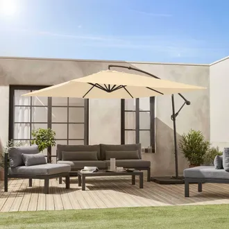 Sweeek Offset Square Parasol 3x3m in Beige