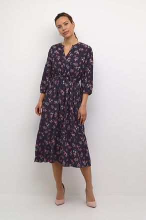 Cream Jurk Feminine multicolour