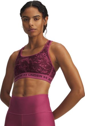 Under Armour Crossback Mid Print Women, Size Medium 0659 - Fuchsia Dusk Medium, 0659 - Fuchsia Dusk, M
