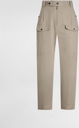 Dolce & Gabbana Stretch Cotton Gabardine Cargo Trousers - Man Beige 46