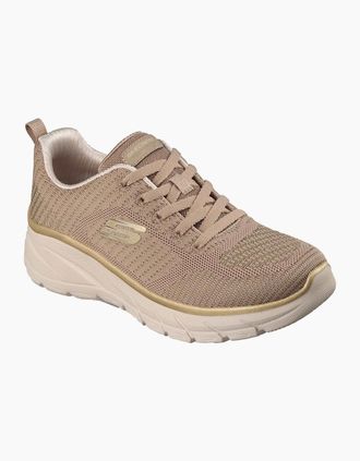 Skechers Womens Skechers Fashion Fit 2.0 Polyester Womens Taupe/Gold Trainers - Brown - Size: 3